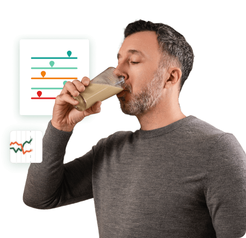 Man drinking a nutritional shake